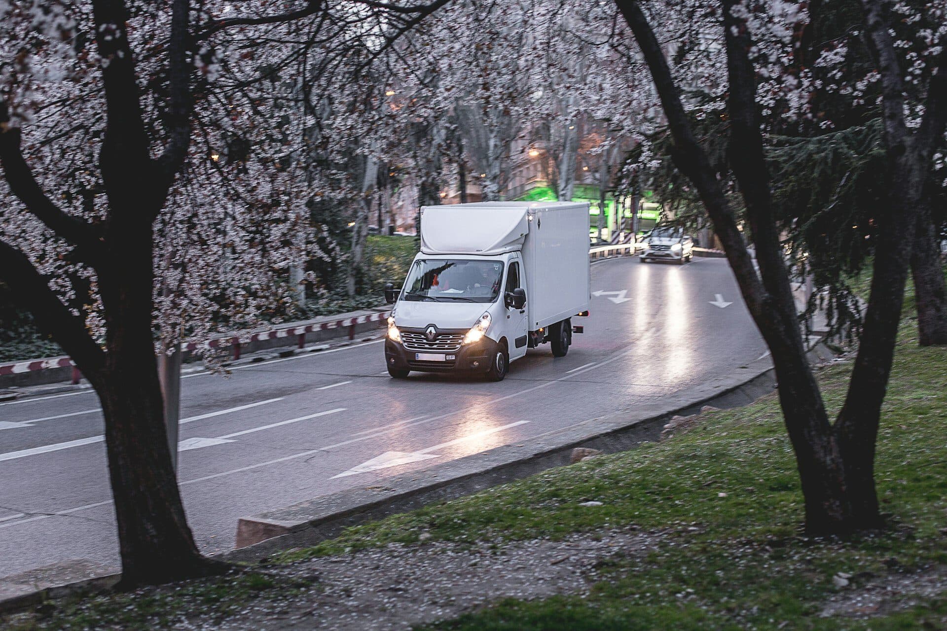 Van leasing guide: vans parked at a commercial dealership